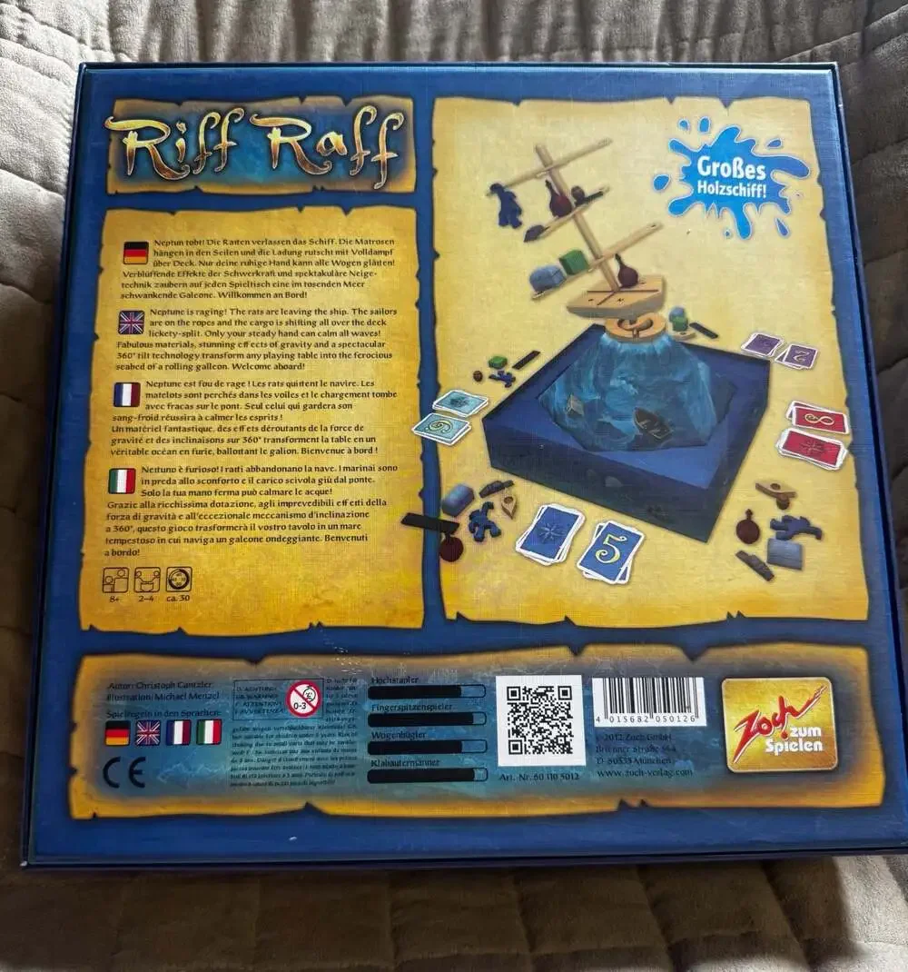 Riff Raff Board Game (Zoch Verlag) - Complete Pirate Dexterity Stacking Ship